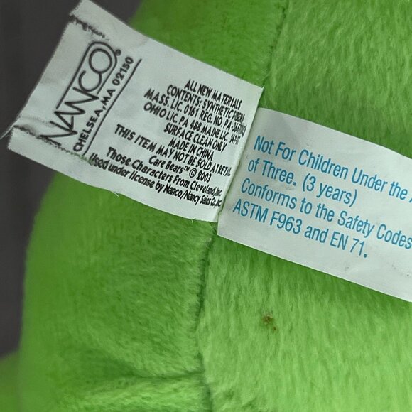 Care Bears Good Luck Bear 10” Green Clover Stuffed Plush 2003 NWT Nanco - Picture 8 of 9
